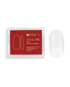 F.O.X Total Gel Tips para Extensión de Uñas PRESS ON de forma ovalada, 240 un