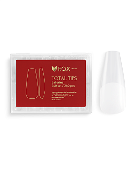 F.O.X Total Gel Tips para Extensión de Uñas PRESS ON de forma bailarina, 240 un
