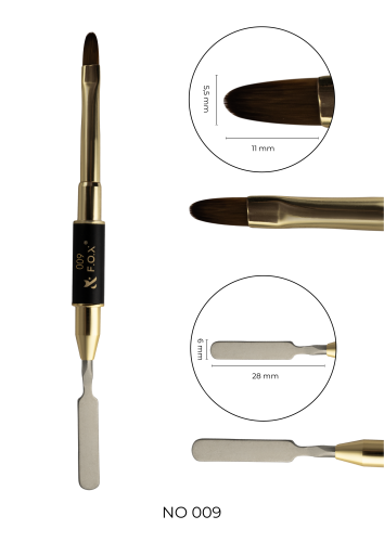 F.O.X Nail Art Double Brush 009 (Para acril y acrilgel)