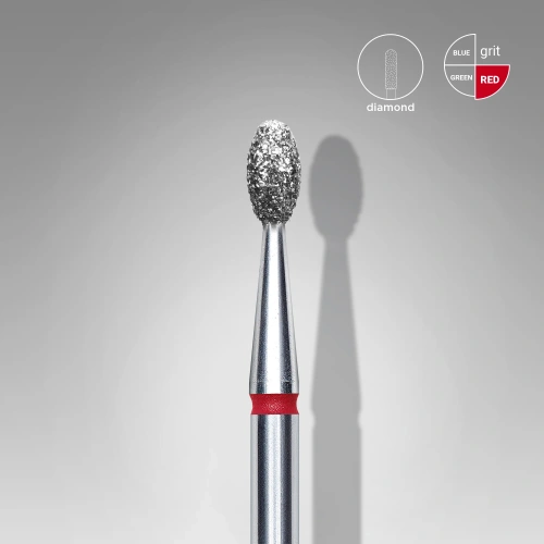 Fresas diamond oliva, roja, 2,5 mm / 5 mm