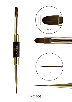 F.O.X Nail Art Double Brush 008