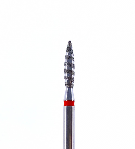 Fresa Chicaru de diamante "Tornado-llama", rojo 2.3 mm (10mm)